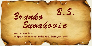 Branko Šumaković vizit kartica